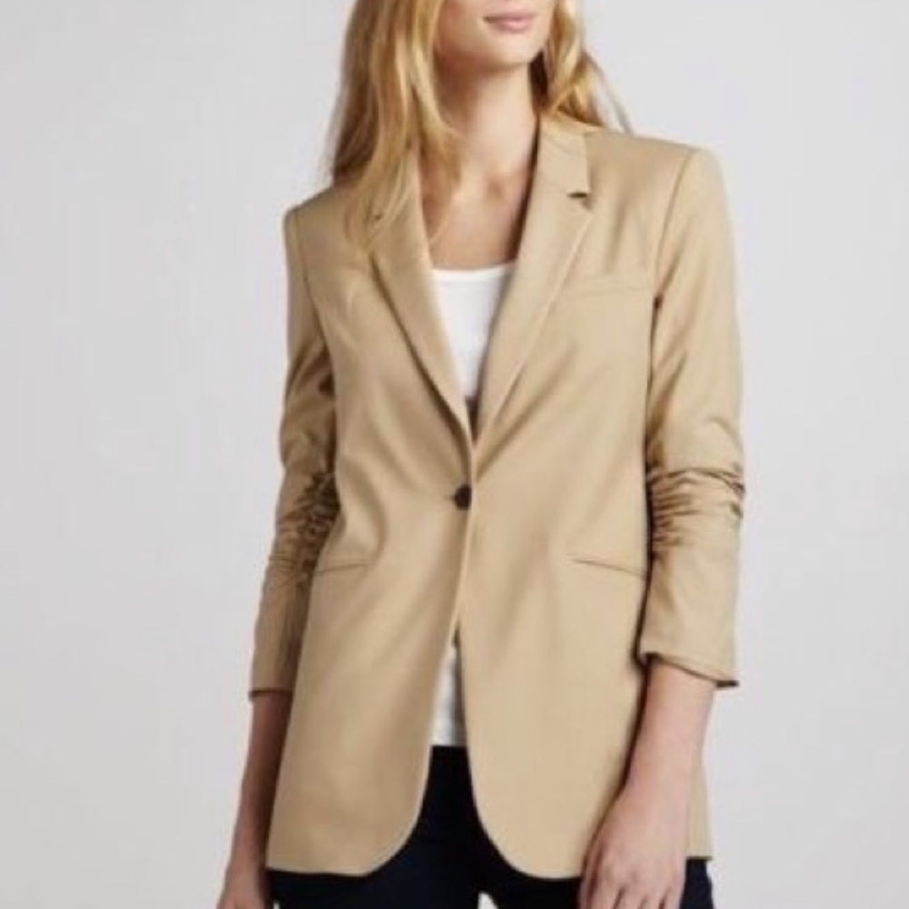 Elizabeth and James Tan Blazer